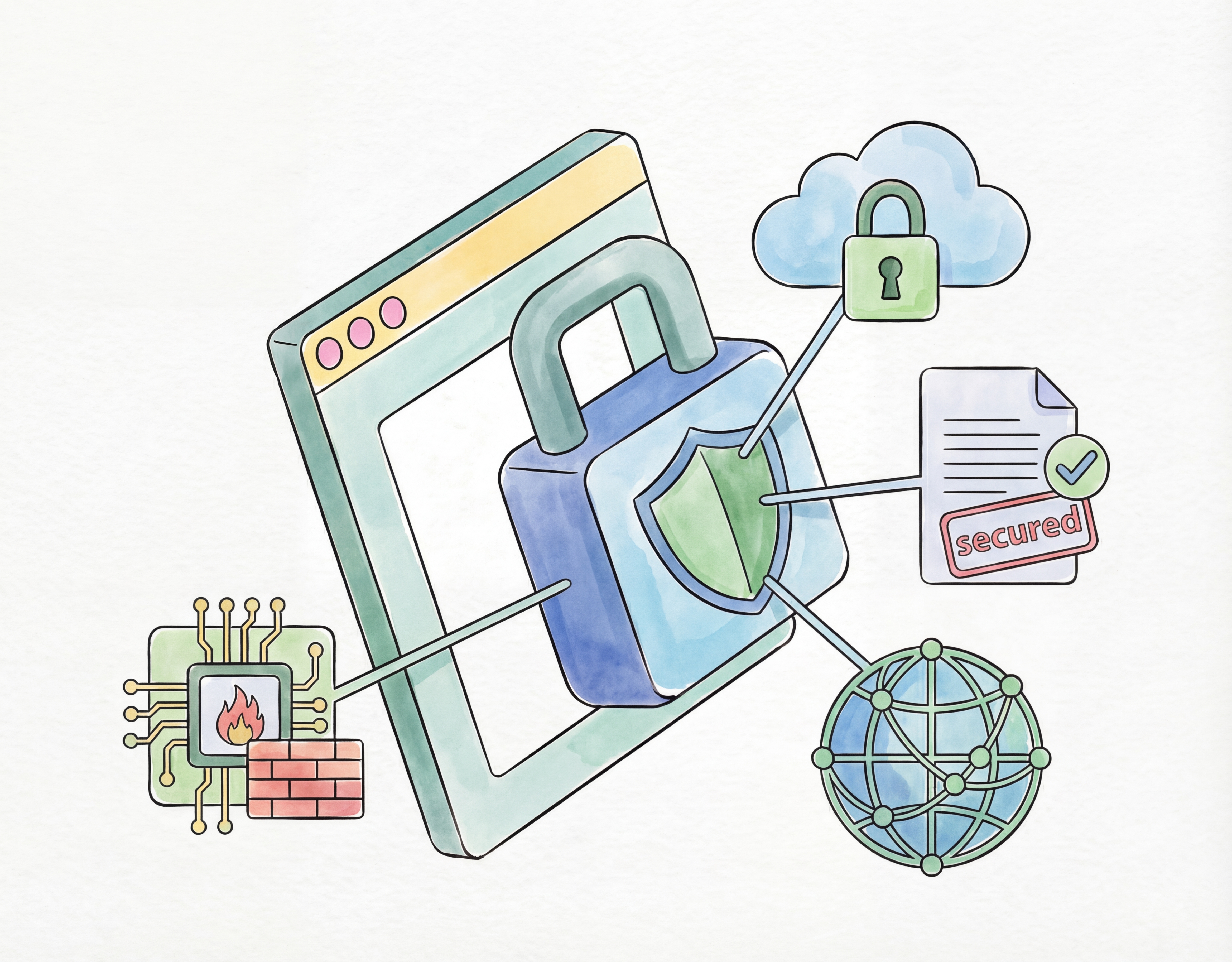 Isometric view of connectors plugging into a central hub