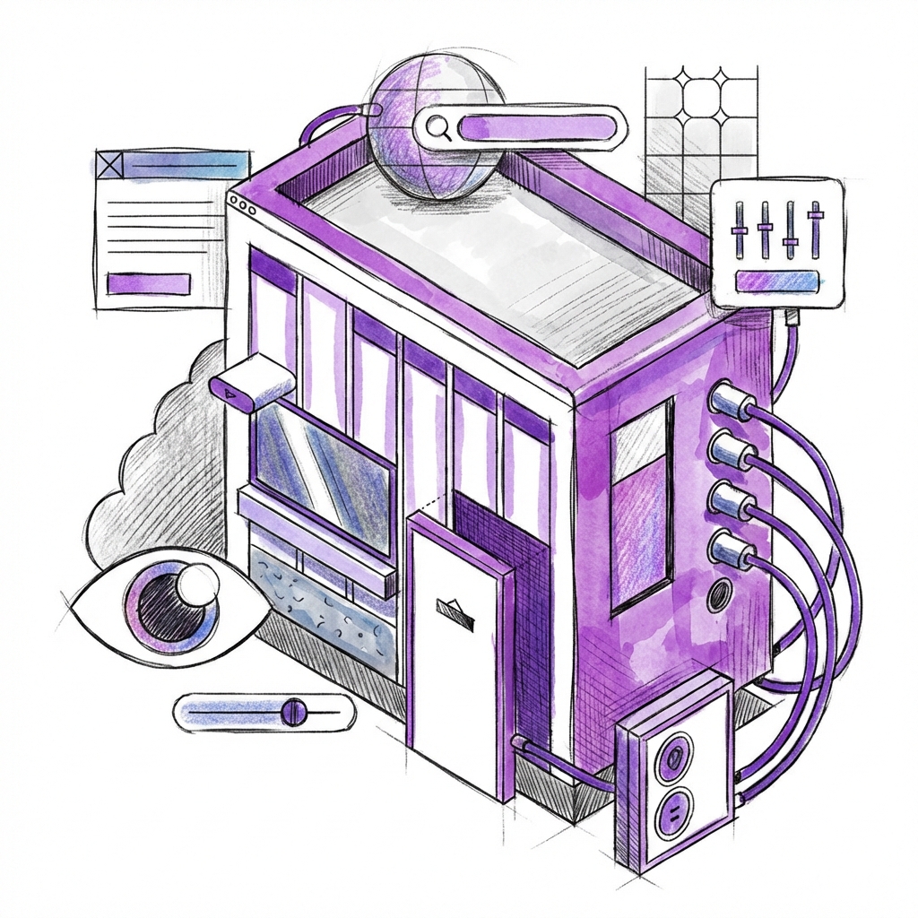 Sketchy purple visualization of live traceability